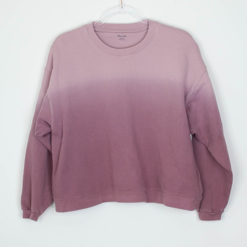 Madewell Womens Dip Dyed Re(sourced) Cotton Swing Sweatshirt Size M Mauve Lounge